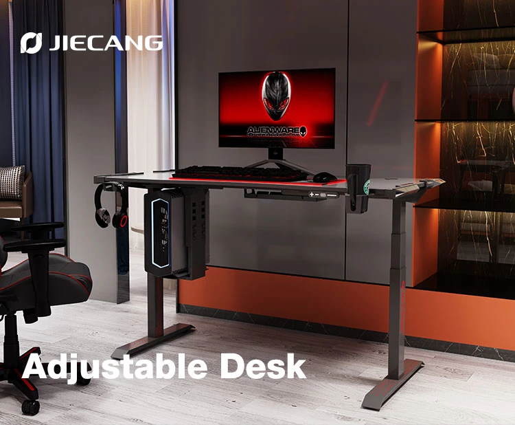 Jiecang Adjustable Stand Computer Table Desks L Shaped Sitting Standing Gaming Desk New